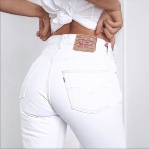 Levi’s 501 Straight Leg Button Fly White Jeans
